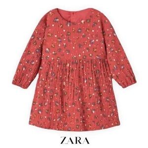 ZARA‎ Floral Dress, Red, 4-5